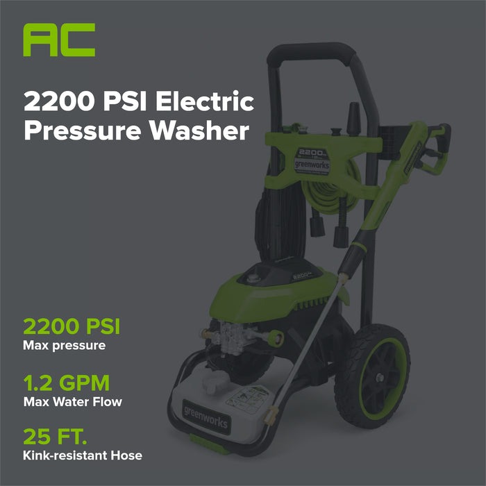 2200-PSI 14 Amp 1.2 GPM Electric Pressure Washer