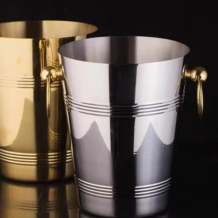 5L Gold/Rose Gold Ice Bucket Custom Logo Luxury Ice Bucket Stainless Steel Ice Bucket for Bar