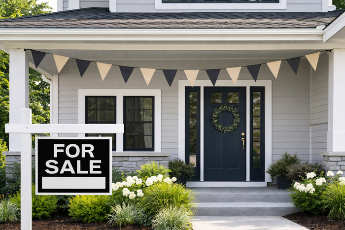 C21 Alternating Bunting – Black & Gold or Black & White Flags