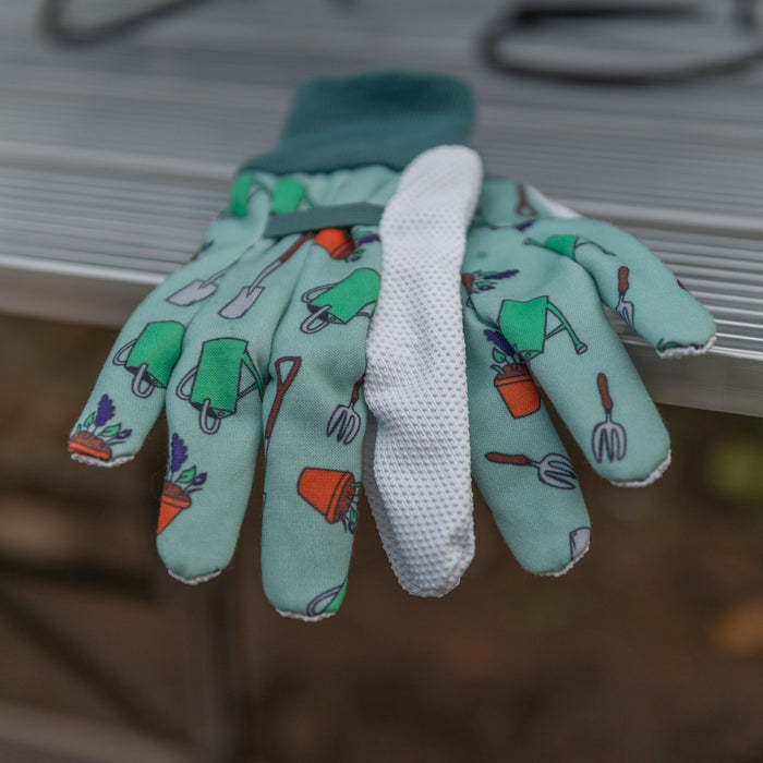 Kent & Stowe Garden Icons Cotton Gloves on bench