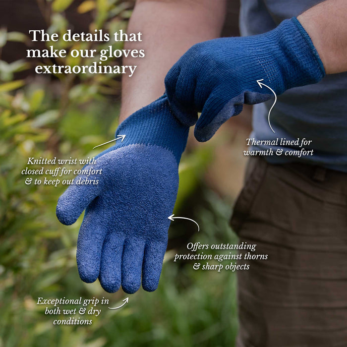 Navy Thermal Ultimate All Round Gardening Gloves diagram