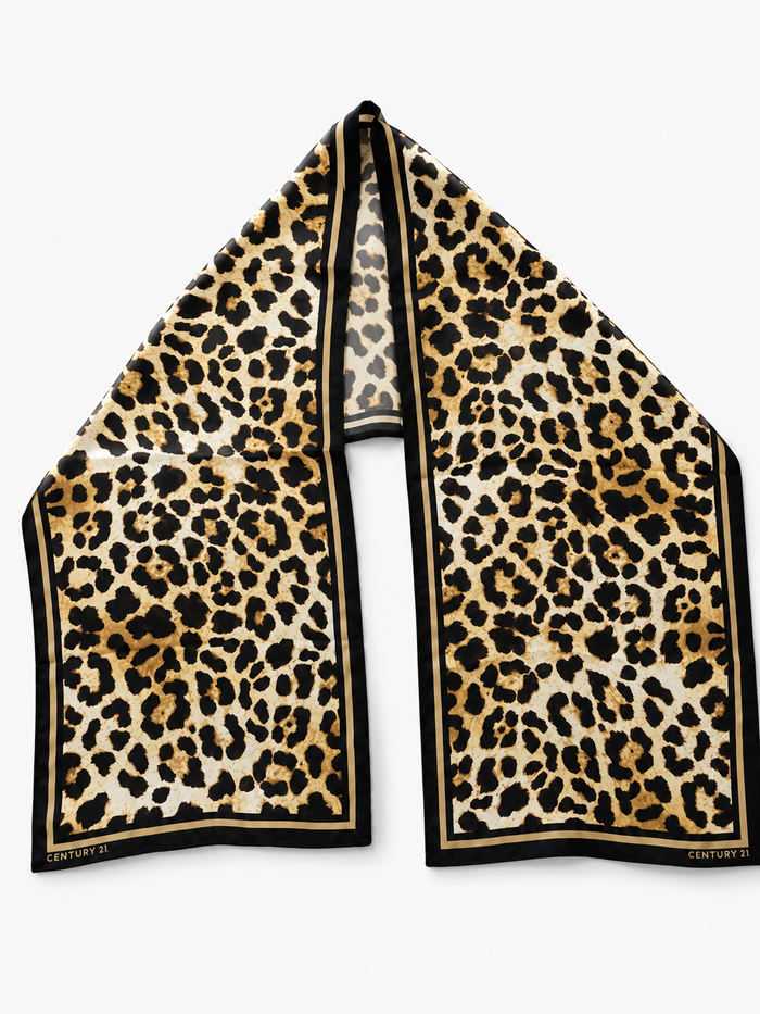 Leopard Wordmark 100% Silk Scarf
