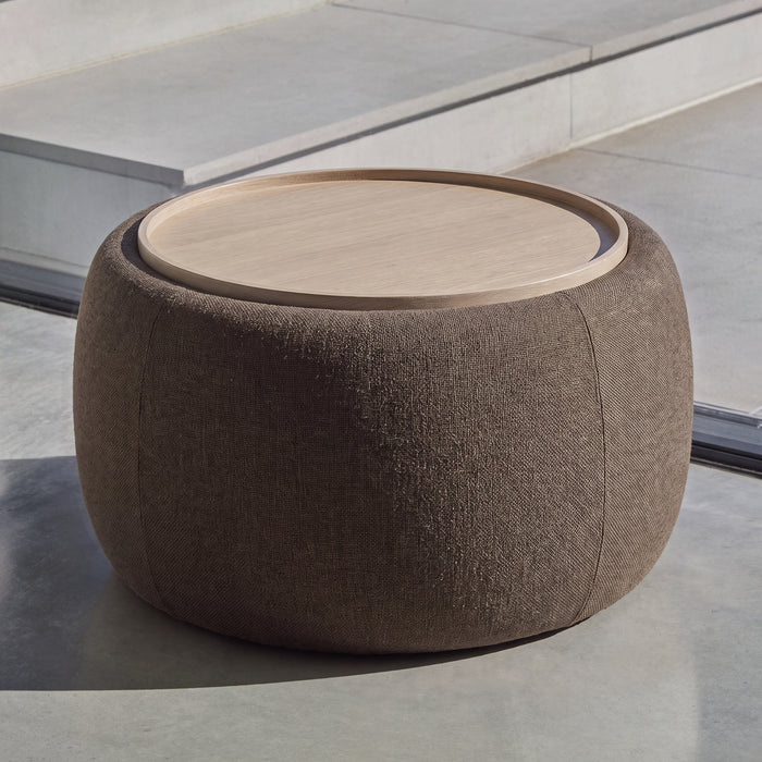 Nathalia 65cm Whitewash Coffee Table - Natural Brown - Laura James