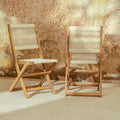Cove White Acacia Garden Chair - Set of 2 - Beige Rope - Laura James