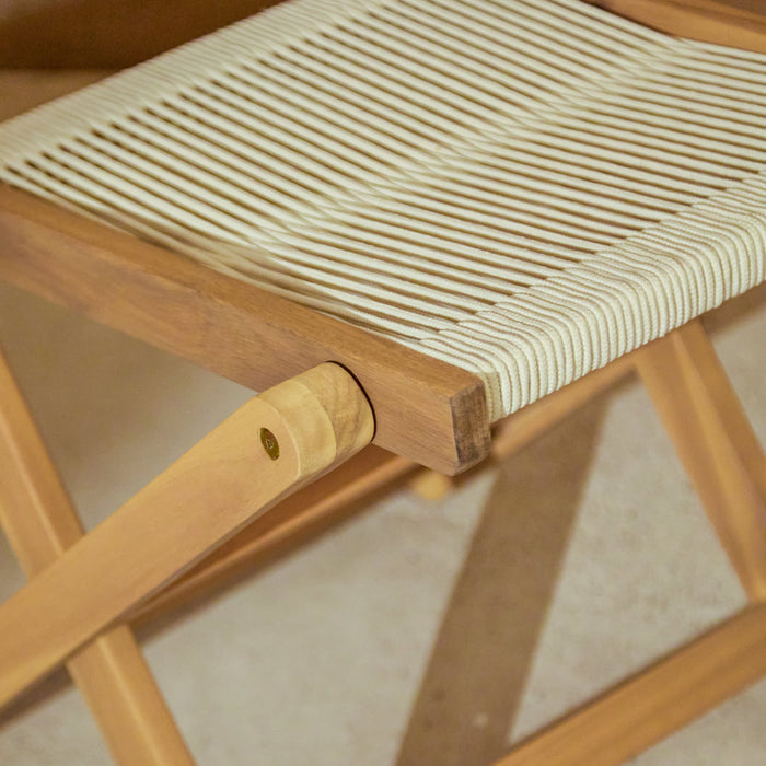 Cove White Acacia Garden Chair - Set of 2 - Beige Rope - Laura James