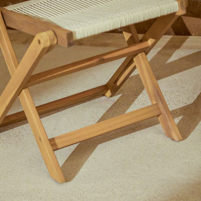 Cove White Acacia Garden Chair - Set of 2 - Beige Rope - Laura James