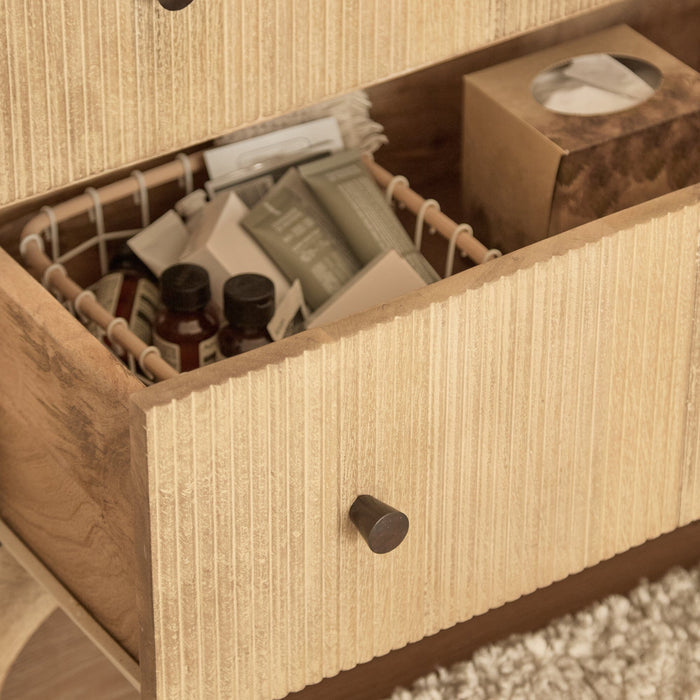 Jade 3 Drawer Chest of Drawers - Chalked Mango Wood - Laura James