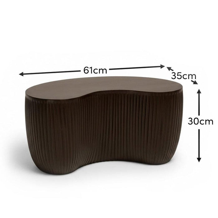 Sohan 61cm Kidney Coffee Table - Lava Black - Laura James