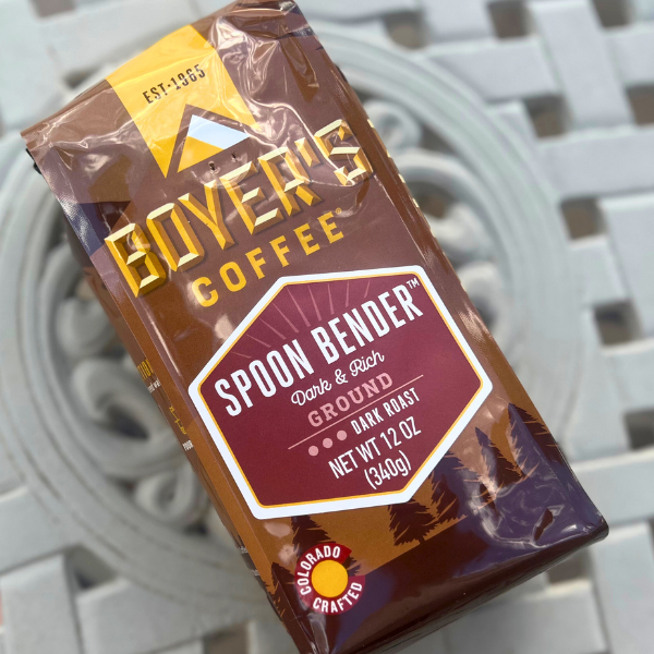 Boyero's Coffee Spoon Bender package on a metal surface