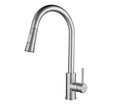 SUS304 Pull-Down Pillar Sink Mixer c/w 2-Functions Shower Head - Satin