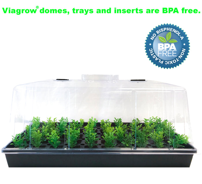 The Harvest Compan Seedling Staion Kit with 10 in. x 20 in. Propagation Flat Tray, 72-Cell Insert, 7 in. Tall Dome, and Heat Mat (VTDK1)