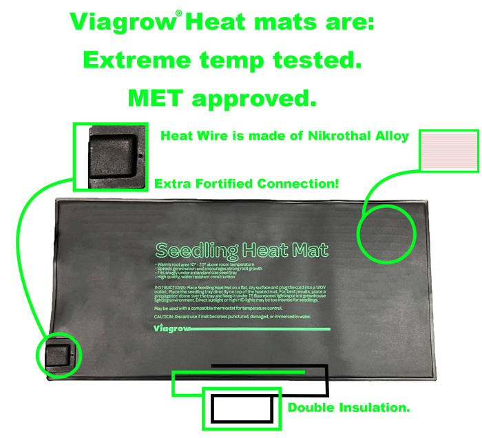 The Harvest Compan Seedling Staion Kit with 10 in. x 20 in. Propagation Flat Tray, 72-Cell Insert, 7 in. Tall Dome, and Heat Mat (VTDK1)
