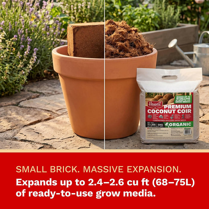 The Harvest Company  1 cu. ft. Perlite + 1 cu. ft. Vermiculite + 5 kg Coco Coir Grow Media Blend, Makes 128 qt. / 32 gal. / 4.4 cu. ft. (VCCBERPER1)
