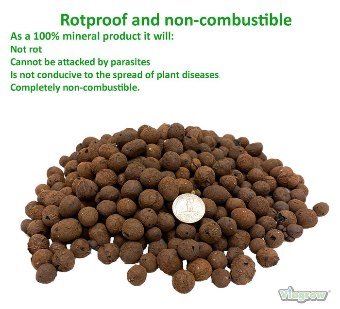 Viastone 10L Expanded Clay Pebbles Round Grow Rocks Hydroponic Growing Medium