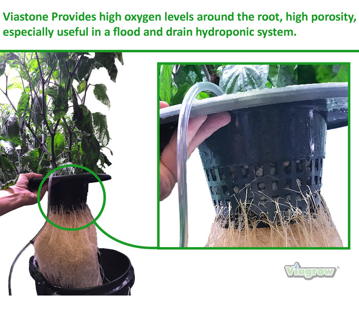 Viastone 10L Expanded Clay Pebbles Round Grow Rocks Hydroponic Growing Medium