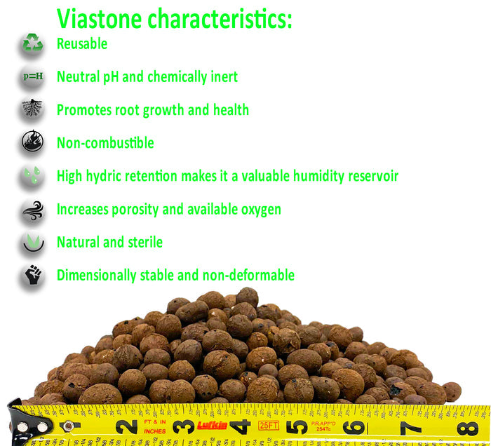 Viastone 10L Expanded Clay Pebbles Round Grow Rocks Hydroponic Growing Medium