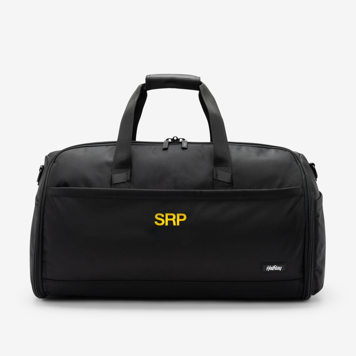 The Premium Garment Duffel 45L (monogrammed) - Color Jet - Letter Color Gold