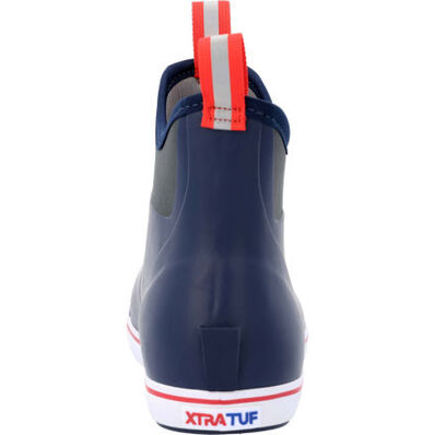 XtraTuf Men's 6 in Ankle Deck Boot Navy Red